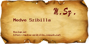 Medve Szibilla névjegykártya